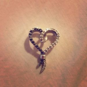 Black and White Diamond love knot Pendant